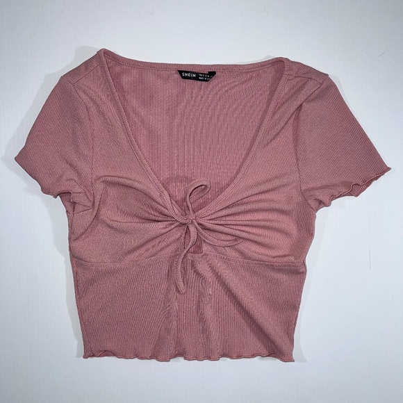 SHEIN Tops - V-neck Short Sleeve Crop Top Size Small